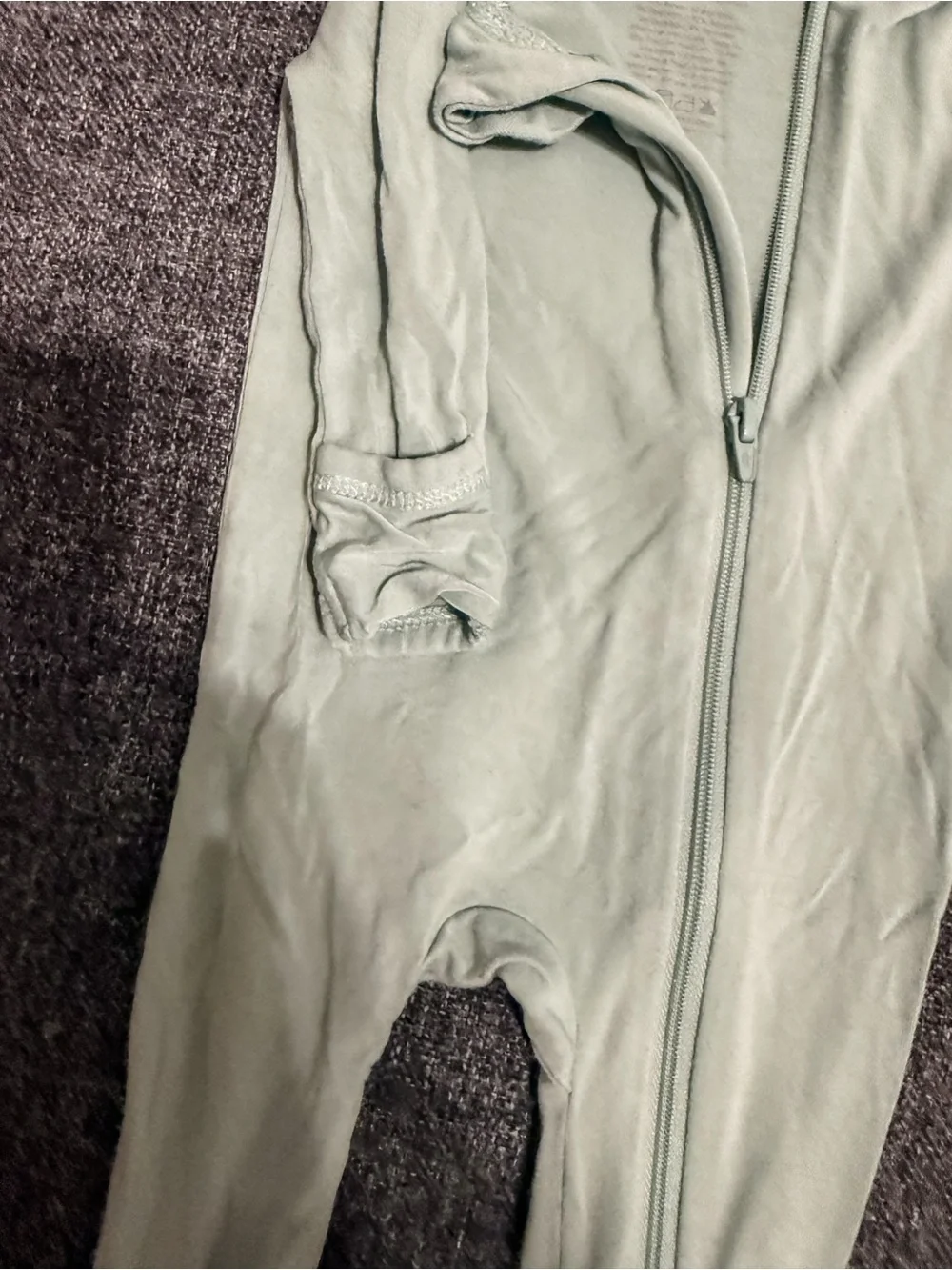 Kyte Baby Footed One-Piece Zipper Sleepwear in Sage